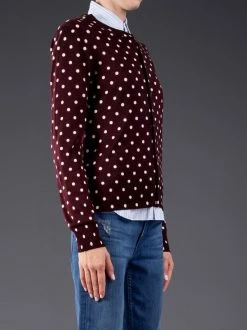 Comme Des Garçons Play Cardigan à Pois Et Patch Logo Coeur Femme -Comme Des Garçons Play Soldes Boutique 10518253 2571330 600