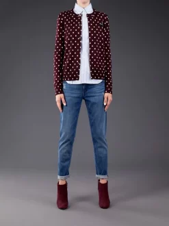 Comme Des Garçons Play Cardigan à Pois Et Patch Logo Coeur Femme -Comme Des Garçons Play Soldes Boutique 10518253 2571333 600