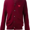 Comme Des Garçons Play Cardigan Classique BURGUNDY -Comme Des Garçons Play Soldes Boutique 10699133 3446368 600