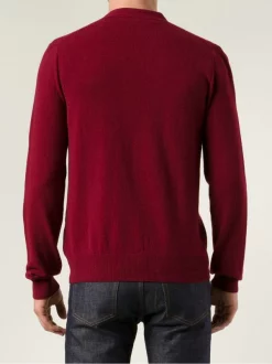 Comme Des Garçons Play Cardigan Classique BURGUNDY -Comme Des Garçons Play Soldes Boutique 10699133 3446374 600