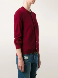 Comme Des Garçons Play Cardigan Classique BURGUNDY -Comme Des Garçons Play Soldes Boutique 10699168 3446686 600