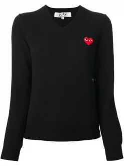 Comme Des Garçons Play Pull à Col V BLACK
