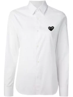Comme Des Garçons Play 2WHITE Chemise à Logo Brodé Femme