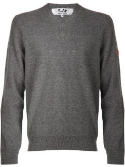 Comme Des Garçons Play Mini Heart V-neck Sweater GREY