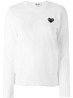Comme Des Garçons Play T-shirt à Manches Longues à Patch Logo Femme