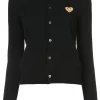 Comme Des Garçons Play 1BLACK Cardigan à Logo Poitrin Brodé Femme -Comme Des Garçons Play Soldes Boutique 11172160 11705374 600