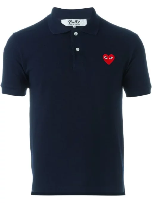 Comme Des Garçons Play Polo à Logo Brodé 2 NAVY -Comme Des Garçons Play Soldes Boutique 11286170 6157793 600