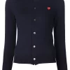 Comme Des Garçons Play Cardigan Boutonné à Logo Brodé NAVY -Comme Des Garçons Play Soldes Boutique 11347743 6430106 600