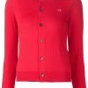 Comme Des Garçons Play RED Cardigan Boutonné à Logo Brodé Femme -Comme Des Garçons Play Soldes Boutique 11347744 6430111 600