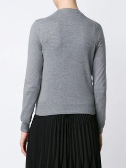 Comme Des Garçons Play Grey Cardigan Boutonné à Logo Brodé Femme -Comme Des Garçons Play Soldes Boutique 11347745 6430119 600