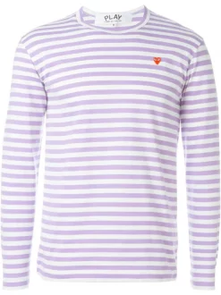 Comme Des Garçons Play T-shirt Rayé "Colour Series" 4 PURPLE