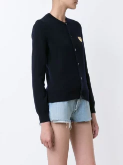 Comme Des Garçons Play Cardigan à Patch Brodé Femme -Comme Des Garçons Play Soldes Boutique 11458173 6859755 600
