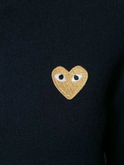 Comme Des Garçons Play Cardigan à Patch Brodé Femme -Comme Des Garçons Play Soldes Boutique 11458173 6859765 600