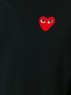 Comme Des Garçons Play BLACK Pull à Logo Poitrine Homme -Comme Des Garçons Play Soldes Boutique 11478417 7015798 600