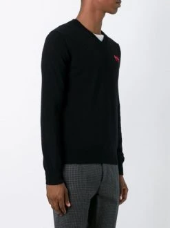 Comme Des Garçons Play Pull à Logos Brodés BLACK -Comme Des Garçons Play Soldes Boutique 11652666 7804294 600