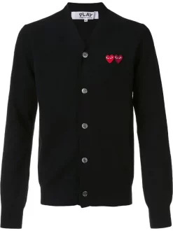 Comme Des Garçons Play BLACK Cardigan "Double Heart" Homme