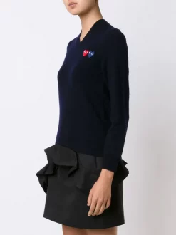 Comme Des Garçons Play Pull à Col V Femme -Comme Des Garçons Play Soldes Boutique 11664315 7733497 600