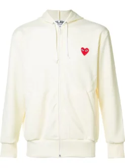 Comme Des Garçons Play Embroidered Zipped Hoodie Homme