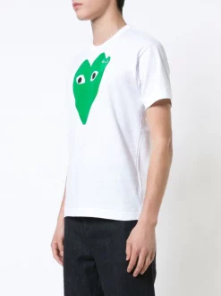Comme Des Garçons Play T-shirt à Logo Imprimé BIANCO -Comme Des Garçons Play Soldes Boutique 11713973 11721642 600