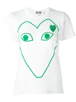 Comme Des Garçons Play T-shirt à Logo Imprimé WHITE
