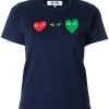 Comme Des Garçons Play T-shirt à Logos Imprimés Devant 1 NAVY -Comme Des Garçons Play Soldes Boutique 11743147 11721122 600