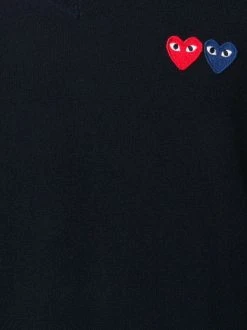 Comme Des Garçons Play NAVY Pull à Logo Patch Créateur Homme -Comme Des Garçons Play Soldes Boutique 11846780 12156657 600