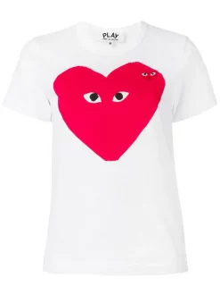Comme Des Garçons Play T-shirt à Logo Coeur Imprimé Femme