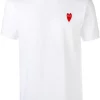 Comme Des Garçons Play 3 WHITE Embroidered Logo T-shirt Homme -Comme Des Garçons Play Soldes Boutique 11908677 9272710 600