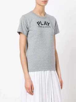 Comme Des Garçons Play Logo Print T-shirt Femme -Comme Des Garçons Play Soldes Boutique 11923337 8999996 600