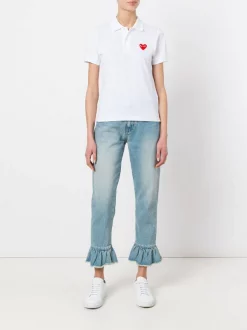 Comme Des Garçons Play Heart Patch Polo Shirt Femme -Comme Des Garçons Play Soldes Boutique 11923346 9000148 600