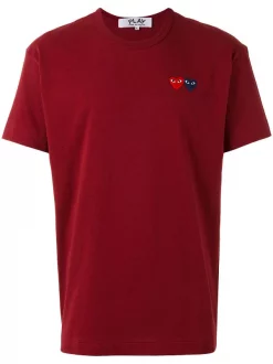 Comme Des Garçons Play 4 BURGUNDY T-shirt Play Homme