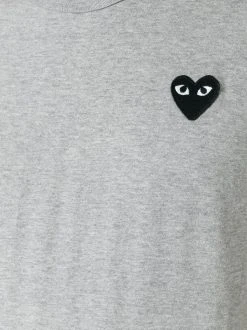 Comme Des Garçons Play Heart Patch T-Shirt 1 GREY -Comme Des Garçons Play Soldes Boutique 12002238 9400050 600