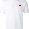 Comme Des Garçons Play Polo à Patch Cœur Brodé 3 WHITE