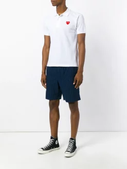 Comme Des Garçons Play Polo à Patch Cœur Brodé 3 WHITE -Comme Des Garçons Play Soldes Boutique 12022715 10068296 600