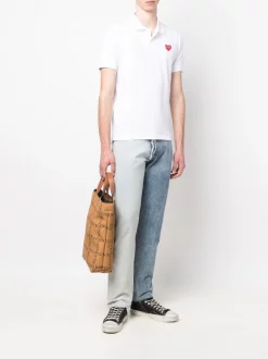 Comme Des Garçons Play Polo à Patch Cœur Brodé 3 WHITE -Comme Des Garçons Play Soldes Boutique 12022715 39511032 600