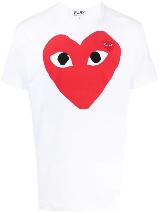 Comme Des Garçons Play T-shirt à Logo Cœur 1 WHITE -Comme Des Garçons Play Soldes Boutique 12022725 34332075 600