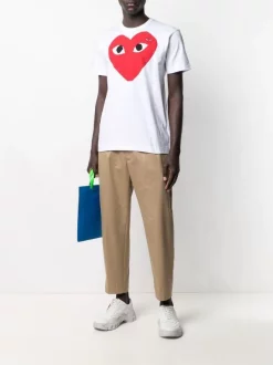Comme Des Garçons Play T-shirt à Logo Cœur 1 WHITE -Comme Des Garçons Play Soldes Boutique 12022725 34332076 600