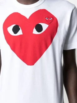 Comme Des Garçons Play T-shirt à Logo Cœur 1 WHITE -Comme Des Garçons Play Soldes Boutique 12022725 34332077 600