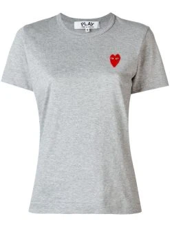 Comme Des Garçons Play T-shirt à Patch Logo 2 GREY