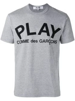 Comme Des Garçons Play 1 GREY T-shirt à Logo Homme