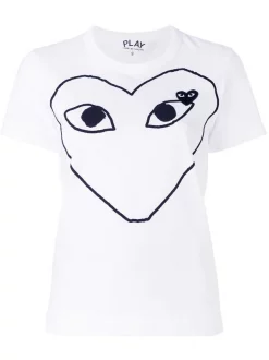 Comme Des Garçons Play 1 T-shirt Imprimé à Patch Logo Femme