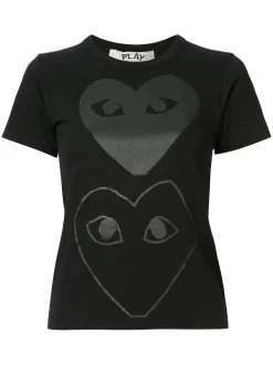 Comme Des Garçons Play T-shirt à Cœur Imprimé Femme