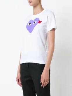 Comme Des Garçons Play T-shirt à Logo 1 WHITE/PURPLE -Comme Des Garçons Play Soldes Boutique 12125097 9999559 600
