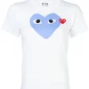 Comme Des Garçons Play T-shirt à Logo 2 WHITE/BLUE -Comme Des Garçons Play Soldes Boutique 12125098 9999562 600