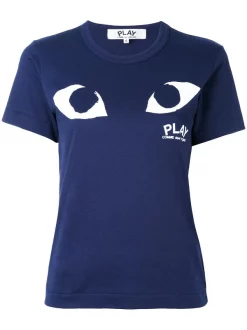 Comme Des Garçons Play 1 NAVY T-shirt à Imprimé Graphique Femme
