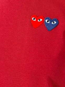 Comme Des Garçons Play 4 BURGUNDY T-shirt Brodé Femme -Comme Des Garçons Play Soldes Boutique 12138990 10073642 600