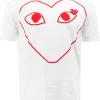 Comme Des Garçons Play T-shirt à Imprimé Cœur 1 WHITE -Comme Des Garçons Play Soldes Boutique 12340979 11038704 600