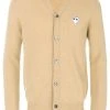 Comme Des Garçons Play BEIGE Cardigan à Patch Logo Poitrine Homme -Comme Des Garçons Play Soldes Boutique 12351908 11130439 600