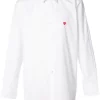 Comme Des Garçons Play WHITE Chemise à Patch Logo Homme -Comme Des Garçons Play Soldes Boutique 12368842 11348223 600