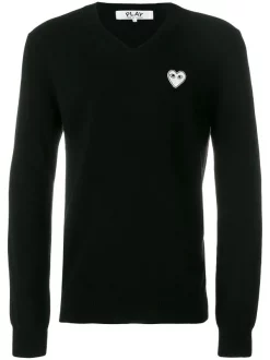 Comme Des Garçons Play Pull à Col V à Détail De Logo Homme